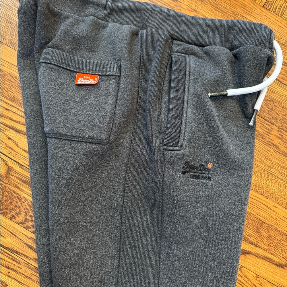 #677 Superdry The Orange Label Gray designer Jogger Pants (NWOT) comfortable - Picture 8 of 13